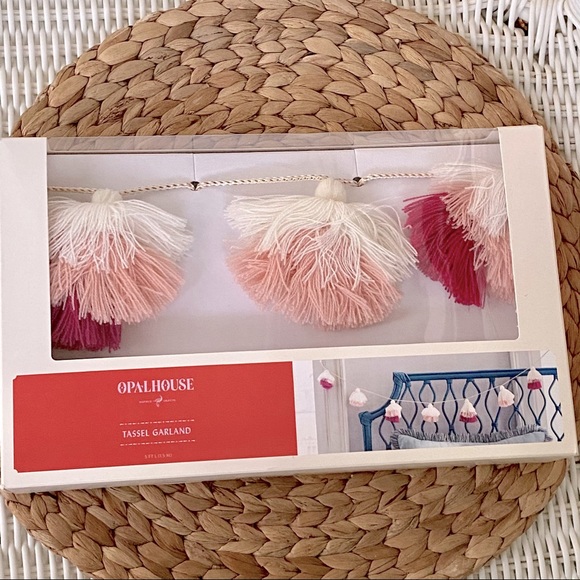 Opalhouse Accents Opalhouse Tassel Garland Pink White Nwt Poshmark